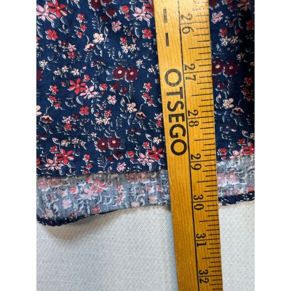 Express Mens Button Up Long Sleeve Slim Fit Shirt Size L Blue Floral Lightweight - Picture 7 of 10